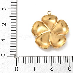 304ステンレススチールエナメルペンダント  花のチャーム  ゴールドカラー  グリーン  23.5x22x4mm  穴：1.4mm&nbsp;STAS-F360-11G-01
