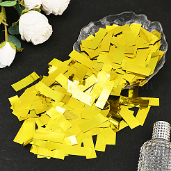 200gのプラスチック製テーブル用散布用紙吹雪  結婚披露宴の装飾用  長方形  ゴールド  50x15mm&nbsp;AJEW-SP0001-64B