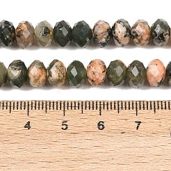 天然石グリーンオパールビーズ連売り  ロンデル  多面カット  8~8.5x5~6mm  穴：1mm  約68~76個/連  14.96~15.35''（38~39センチメートル）&nbsp;G-C259-A51-5x8mm