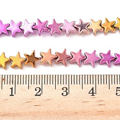 Gradient Color Electroplated Synthetic Non-magnetic Hematite Beads Strands&nbsp;G-A263-F01-03