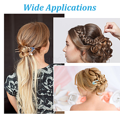 12スタイルのフレンチヘアフォーク12個  U字型のアップヘアピンクリップ  細い太い髪に  マットなスタイル  ミックスカラー  98~118x20~44x2~3mm  1個/スタイル&nbsp;OHAR-GA0001-10