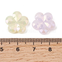 UVメッキ不透明アクリルビーズ  花  ABカラーメッキ  多面カット  ミックスカラー  14.5x15x5mm  穴：1.5mm  約1040個/500g&nbsp;OACR-G058-17C