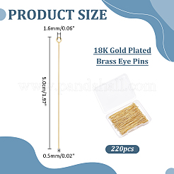 220Pcs Brass Eye Pins&nbsp;KK-ME0004-64