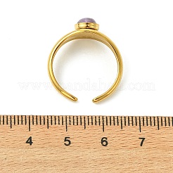 天然宝石サン 304ステンレススチールカフオープンリング（女性用）  ゴールドカラー  2.5~8.5mm  usサイズ7 1/2(17.7mm)&nbsp;RJEW-JR01065