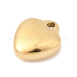 304ステンレスペンダント  ゴールドカラー  ハートチャーム  12x10x4mm  穴：1.4mm&nbsp;STAS-P450-05A-G