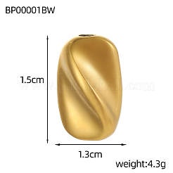 Oval 304 Stainless Steel Beads&nbsp;STAS-OY004-64G