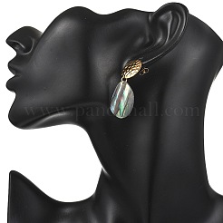 Natural Paua Shell Stud Dangle Earring&nbsp;EJEW-JE07136