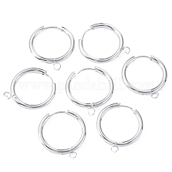 201 Stainless Steel Huggie Hoop Earring Findings&nbsp;STAS-P283-01I-S