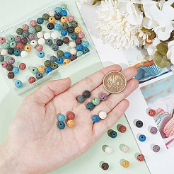 2 Strands Dyed Round Synthetic Lava Rock Beads Strands&nbsp;G-NB0005-38