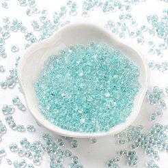 蓄光ガラスシードビーズ  暗闇で光る  ピーナッツ  ターコイズ  2.5x4x2mm  穴：0.8mm  約250個/10g&nbsp;X1-SEED-A033-07H