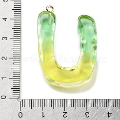 樹脂チャーム  鉄輪のパーツ  a～zの文字  U字  40x28x7.5mm  穴：2mm&nbsp;FIND-Q107-01U-02