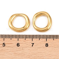 304ステンレススチールリンクリング  不規則なリング  ゴールドカラー  15.5x13.5x3mm&nbsp;STAS-N123-05G