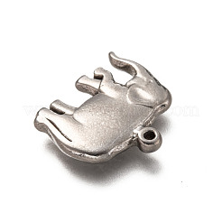 変色しない201ステンレススチールペンダント  象  ステンレス鋼色  18x20x3mm  穴：1.4mm&nbsp;STAS-H125-33P