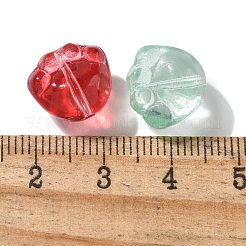 35個の透明スプレー塗装ガラスビーズ  猫の足のプリント  ミックスカラー  11x12x8.5mm  穴：1.2mm&nbsp;GLAA-YW0001-72