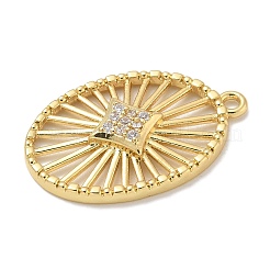 Rack Plating Brass Micro Pave Cubic Zirconia Pendants&nbsp;KK-L224-043G