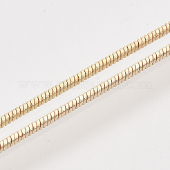 真鍮スクエアスネークチェーンネックレスメイキング  カニカン付き  ライトゴールド  24.4インチ（62.2cm）  1mm&nbsp;MAK-T006-10B-KC