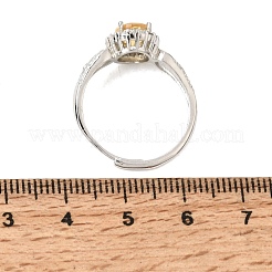 Brass Micro Pave Cubic Zirconia Finger Rings&nbsp;CU-CBA260E-08P