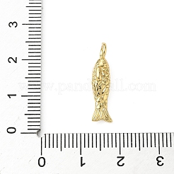 真鍮製マイクロパヴェキュービックジルコニアペンダント  魚  18KGP本金メッキ  21x5.5x3mm  穴：2.5mm&nbsp;KK-I371-40G-02