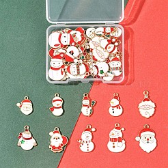 クリスマス合金エナメルペンダント40個。  カドミウムフリー＆鉛フリー  ライトゴールド  混合図形  16~26x11~18x1~4mm  穴：1~2mm&nbsp;ENAM-FS0004-20