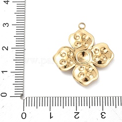 304ステンレススチールエナメルペンダント  花のチャーム  ゴールドカラー  ピンク  26.5x24x3.5mm  穴：1.5mm&nbsp;STAS-I369-04G-01
