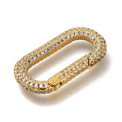Rack Plating Brass Micro Pave Clear Cubic Zirconia Spring Gate Rings&nbsp;KK-H512-04G