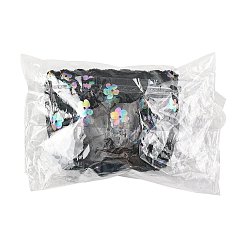 ポリエステルガーゼリボン  花柄  衣服アクセサリーの波型トリミング  ギフト包装  ブラック  1-5/8インチ（41mm）  約10.00ヤード（9.14m）/ロール&nbsp;OCOR-FZC0001-001C-1