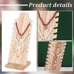 Wooden Slant Back Necklace Display Board&nbsp;NDIS-WH0016-04B-03
