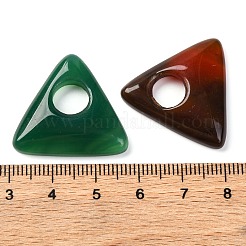 天然瑪瑙（染色・加熱）ペンダント  三角形のチャーム  ミックスカラー  25x27.5x4mm  穴：7~8mm&nbsp;G-B122-01