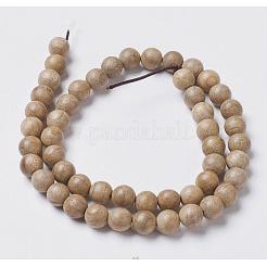 Natural Wood Beads Strands&nbsp;X-WOOD-J001-02-6mm