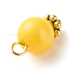 Imitation Jade Round Glass Beads Charms&nbsp;PALLOY-JF01142