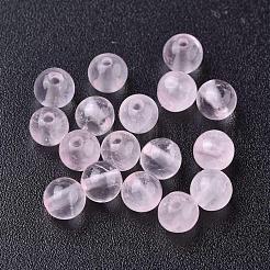 天然石ローズクォーツビーズ連売り  ラウンド  4mm  穴：0.8mm  約92個/連  15インチ〜16インチ&nbsp;G-L104-4mm-01
