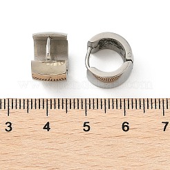 304ステンレススチール研磨効果フープピアス  ステンレス鋼色  13.5x9mm&nbsp;EJEW-M001-29B-P