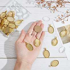 30Pcs Oval Alloy Pendant Cabochon Settings&nbsp;DIY-SP0006-91