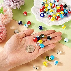 60Pcs Handmade Evil Eye Lampwork Beads&nbsp;LAMP-TA0001-69