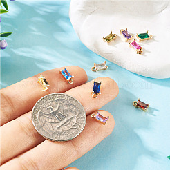 10Pcs 10 Colors Brass Cubic Zirconia Charms&nbsp;KK-TA0001-94