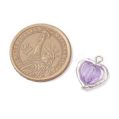 アクリルパーツ  ハート  アンティークシルバー合金パーツ  ミックスカラー  17.5x13.5x15.5mm  穴：1.9mm&nbsp;PALLOY-JF03250
