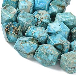 天然マグネサイトビーズ連売り  染め  多面カット  菱形  ターコイズ  20~21x15~16x15~16mm  穴：1.4mm  約19個/連  15.43''（39.2センチメートル）&nbsp;GG-CBA6BAC-F06