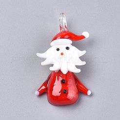 Christmas Theme Handmade Lampwork Pendants Sets&nbsp;LAMP-J093-02