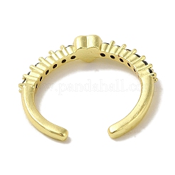 Rack Plating Brass Micro Pave Cubic Zirconia Cuff Rings&nbsp;RJEW-H228-07G-01
