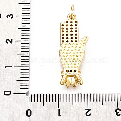 Brass Micro Pave Clear Cubic Zirconia Pendants&nbsp;KK-N268-35G