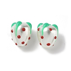 焼き絵の具 焼き絵の具 ガラスビーズ  苺  エナメル  レッド  13x12mm  穴：1.6mm&nbsp;LAMP-Z014-02B