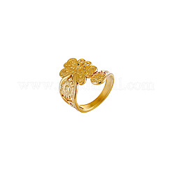 女性用304ステンレススチールカフオープンリング  蝶  ゴールドカラー  20mm&nbsp;WGAA383-01