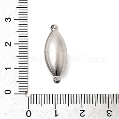 304ステンレススチール製マグネット留め具  オリーブナッツ  ステンレス鋼色  23x9mm  穴：1.2mm&nbsp;STAS-F350-03A-P