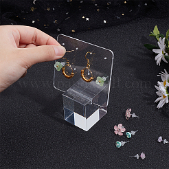 アクリルイヤリングディスプレイスタンドキューブ  長方形  4.1x8x10.2cm&nbsp;EDIS-WH0032-16B
