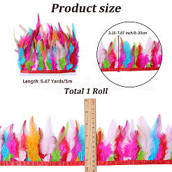 1束ファッション羽毛布連コスチュームアクセサリー  フェザーシェイプ  カラフル  80~200x1mm  5 M /バンドル&nbsp;DIY-GF0012-60