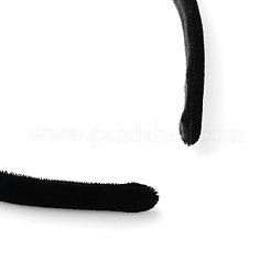 プラスチックヘアバンド  ビロードの布で覆われました  ブラック  110mm&nbsp;OHAR-R275-08