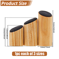 3Pcs 3 Sizes Wood Jewelry Finger Ring Displays Stands&nbsp;RDIS-WH0011-36A-01