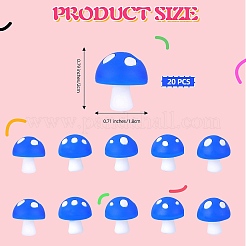 キノコシリコンフォーカルビーズ20個  DIYネックレスの製作  ダークブルー  18mm  穴：2mm&nbsp;JX901A