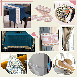 5M Polyester Jacquard Grid Ribbon&nbsp;OCOR-WH0070-289B