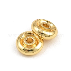 真鍮ビーズ  ロンデル  ラックめっき  長持ちメッキ  鉛フリー＆カドミウムフリー  18KGP本金メッキ  6x2mm  穴：1.3mm&nbsp;KK-CBA78C7-38B-G